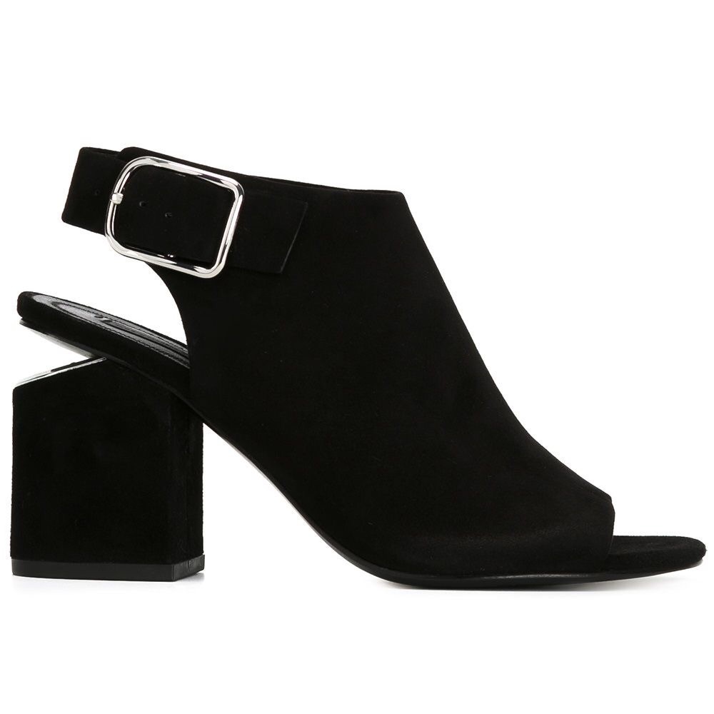 $495 NWT Alexander Wang Suede Nadia Booties Signature Metal Cutout Sz 40